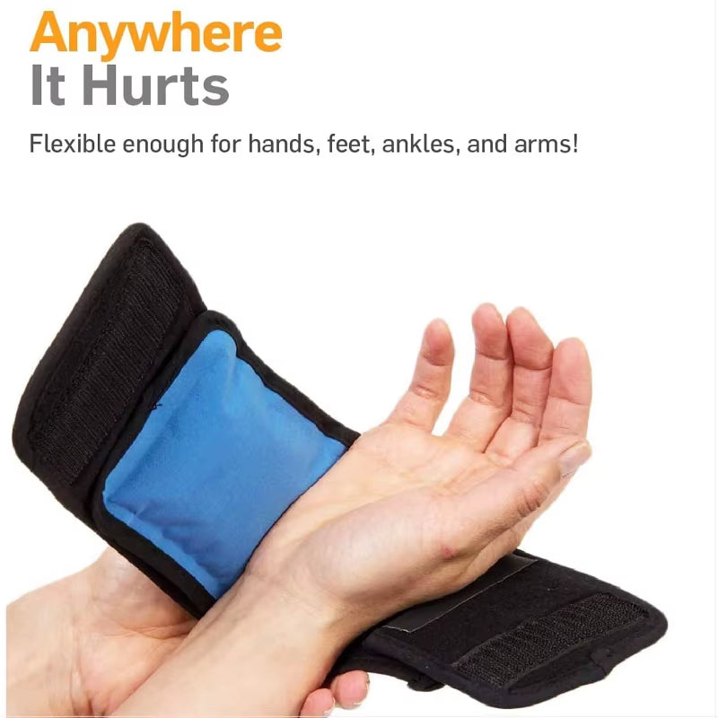 Small Reusable Gel Ice Pack Support Compress for Injuries and Pain Relief Cold Therapy Wrap for Hand Arch of Foot Wrist Elbow