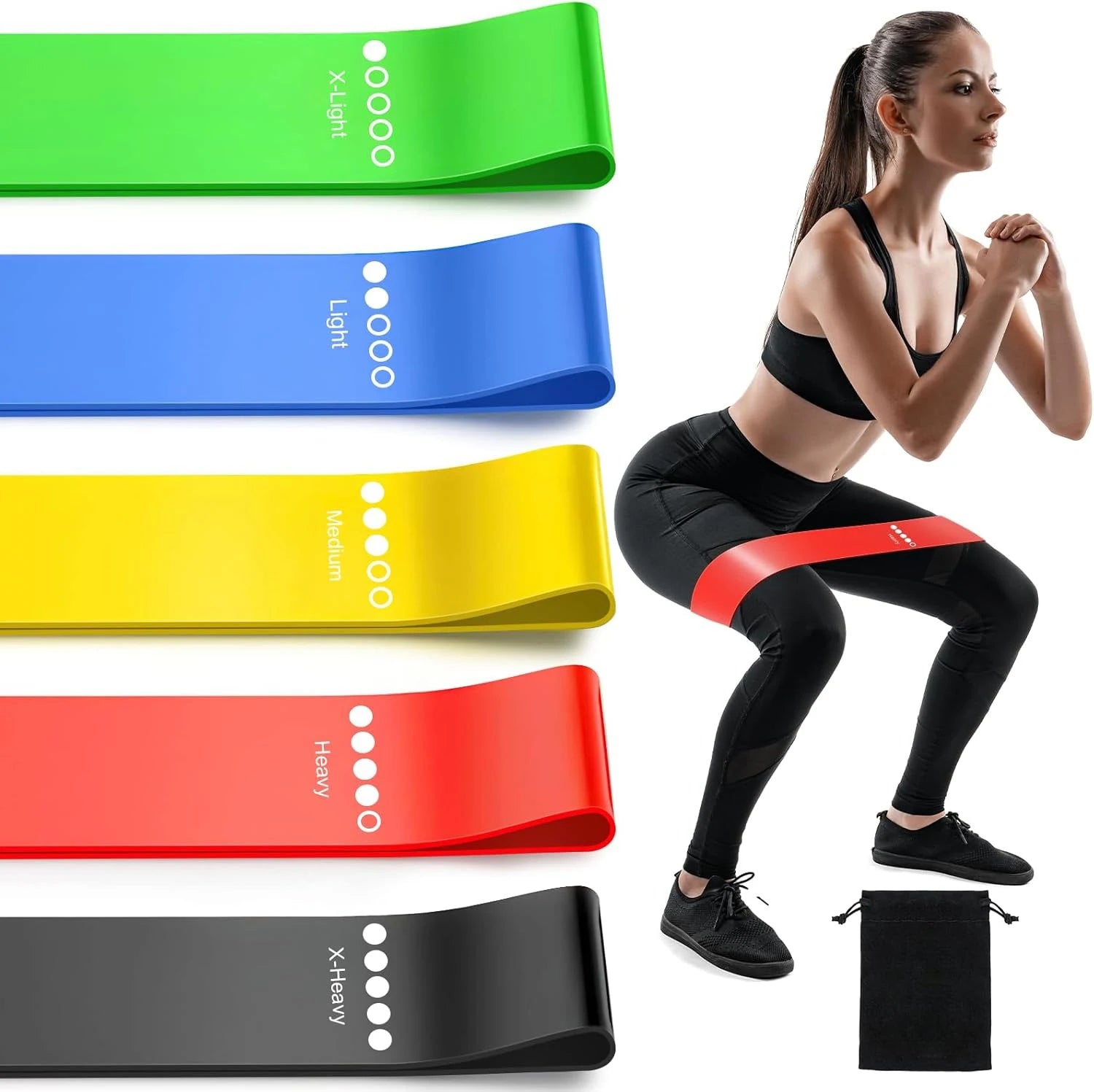 TPE Resistance Bands Fitness Set - Versatile Rubber Loop Bands for Strength Training, Yoga, and Full Body Workouts