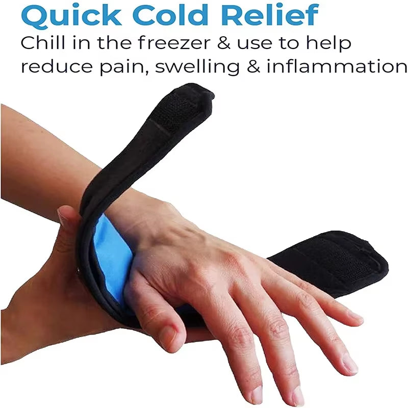 Small Reusable Gel Ice Pack Support Compress for Injuries and Pain Relief Cold Therapy Wrap for Hand Arch of Foot Wrist Elbow